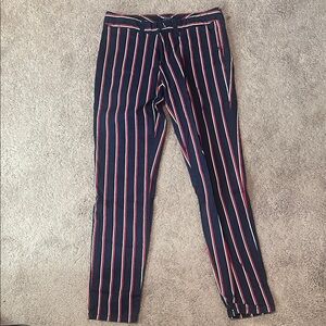 Tommy Hilfiger Navy and Red Striped Chinos